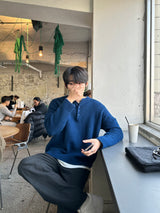 LMN ５ボタンオーバーサイズフィットニットウェア / LMN 5 Button Oversized Fit Knitwear (9 colors)