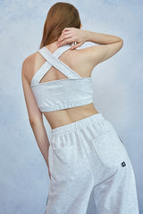 HIDE Cross Bra Top (White Melange) (6570976018550)