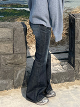 Dark boot-cut denim