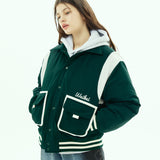 ダブルポケットバーシティーダックウダウンパデッドジャケット / Double pocket varsity duck down padded jacket