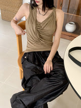 Cotyl Unfoot Wrap Shirring Draping Sleeveless Sleeveless