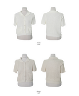 Pocket Knit Short Sleeve Cardigan (4color)