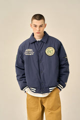 OVER PATCH PADDED BLOUSON - BLUE