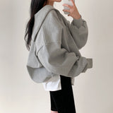 [BELLIDE MADE] Sailor Loose Fit Double-Sided Raised Half Zip-Up Sweat