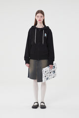 ウィティーバニーフーディージップアップ／WITTY BUNNY HOODIE ZIP UP [BLACK]