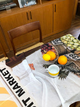 フルーツマーケット シフォン ファブリック ポスター / fruit market chiffon fabric poster
