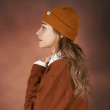 Monogram label beanie