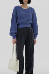 ウールバルーンVネックニット / Wool balloon V-neck knit (5color)