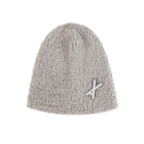 VA Brooch Soft Angora Beanie Sand