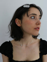 Flower toggle necklace / silver 