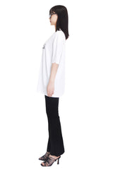 セリフロゴオーバーフィットラッシュショートスリーブTシャツ/serif logo overfit rash short sleeve T-shirt (white)