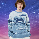 オーバーザシードルフィングラフィックニット / Over the sea dolphin graphic knit