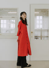 ユニセックスワイドスリーブロングシャツ/unisex wide sleeve long shirts red