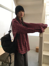 [UNISEX] ディッキーズビンテージチェックブラッシュドアウター長袖シャツ