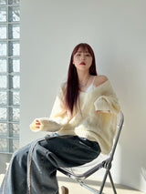 ウールVネックツイストニット/Wool V-neck Twist Knit (3color)
