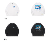 DAKYAM 2023 AW チェイシングホワイトドラゴンスキーグラフィックヘビーウェイトロングTシャツ
