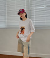 ドッグショートスリーブTシャツ/Dog Selfie Short Sleeve T-shirt (3color)