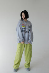グローシースポーティジャージスウェットシャツ/Glossy Sporty Jersey Sweatshirt (2color)