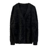 [UNISEX] Over fit angora v-neck knit cardigan (3 Color)