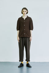 バンピーダイアモンドニットハーフカーディガン/bumpy diamond knited half cardigan brown
