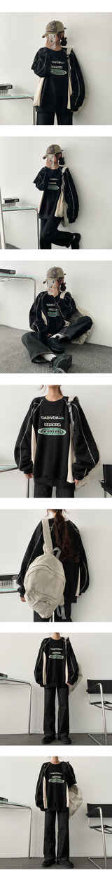 [Fleece] フォートスティッチラインカラースウェット