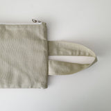 Oxford simple line strap pouch - beige
