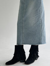 フリンジショートブーツ/Fringe Short Boots (2color)