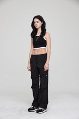 mii リブ クロップタンクトップ / mii RIBBED CROP TANK TOP BLACK
