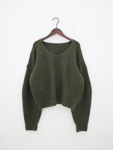 テビパフVネックニット/Tebi Puff V-neck Knit (4color)