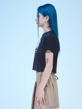 ネバーダイクロップTシャツ / NEVER DIE CROP T-SHIRTS(BK)