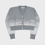 GRADATION KNIT CARDIGAN (GREY) (6675327844470)