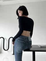 ウエストスリットブーツカットパンツ/no.2326 waist slit bootcut pants