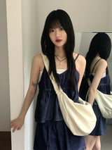 Denim Stitch V-Neck Bustier Sleeveless