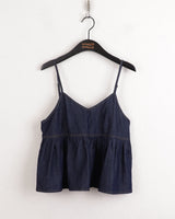 Denim Stitch V-Neck Bustier Sleeveless