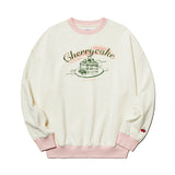 チェリーケーキグラフィックポイントスウェットシャツ／CHERRY CAKE GRAPHIC RIB POINT SWEATSHIRT [IVORY]