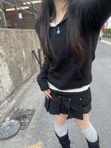 ミックスフードスウェットシャツ / Mixed hooded sweatshirt.