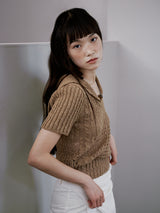 CROCHET PULL OVER [ CAMEL ]