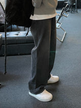 バルカンワイドデニムパンツ/BALCAN WIDE BLACK DENIM PANTS(ONE COLOR)