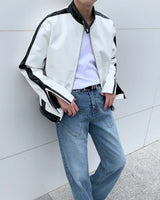 グロッシーバイカーレザージャケット / ENOC Glossy Biker Leather Jacket (2 colors)