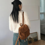 Boot string suede velvet backpack