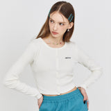オッドシグネチャーロゴボタンクロップカーディガン / Odd Signature Logo button crop cardigan - 3 color