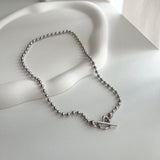 cho ボールチェーンハートボールドデイリールックチョーカーショートネックレス / cho Ball Chain Heart Bold Daily Look Choker Short Necklace