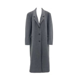 [UNISEX] Wool back button maxi long coat (Gray)