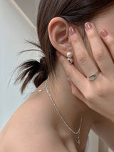 [92.5silver] ハートパールピアス