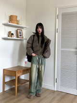 Aker string washing wide denim pants