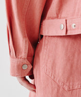 NO COLLAR CROPED JACKET (PINK) / SET-UP