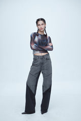 ハイパー ブラッシュ ウォッシング ワイド デニムパンツ / Hyper Brush Washing Wide Denim Pants Black