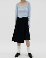 プリーツストリングラップスカート / Pleated string wrap skirt (2color)