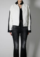 レイシングカラーマッチングレザージャケット / Racing color matching leather jacket (2color)