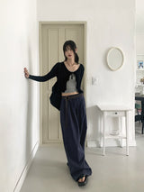 Lityu Trans-season frill strap see-through long-sleeved cardigan